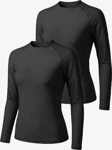 MEETWEE Sportbadeanzug '2 Pack UV protection T-Shirt' in Schwarz: Vorderseite
