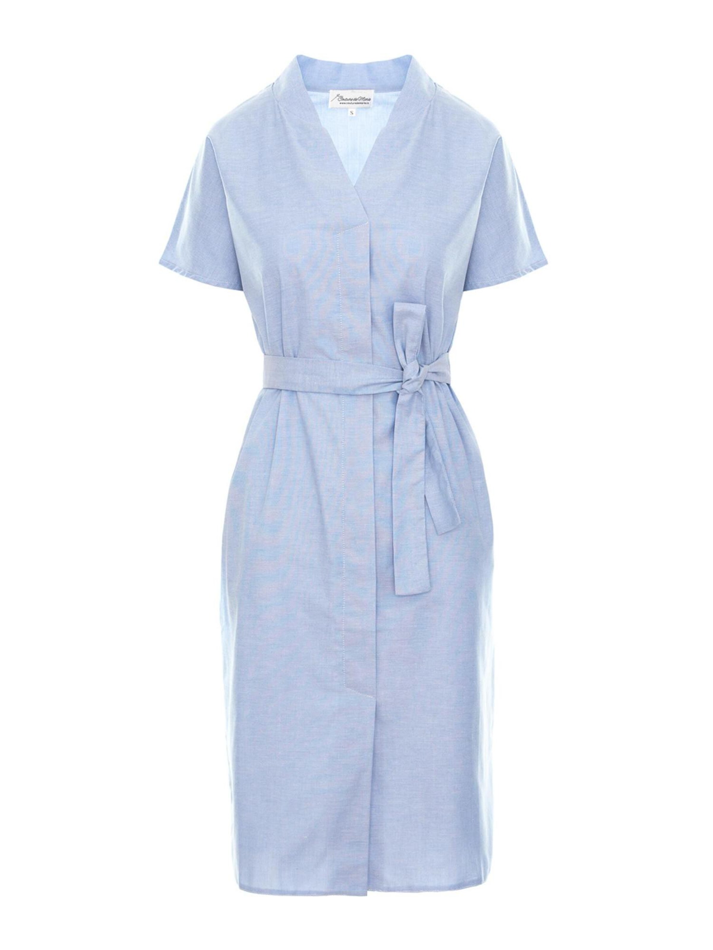 Couture de Marie Blusenkleid 'Michaela' in Blau: Vorderseite