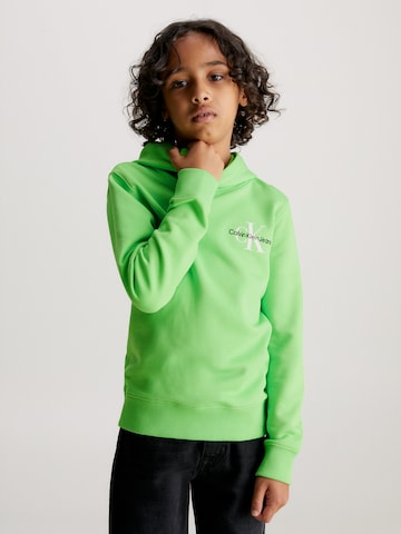 Sweat Calvin Klein Jeans en vert : devant