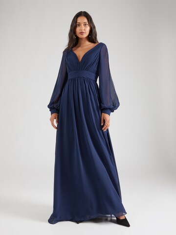 mascara - Vestido de noche en azul: frente