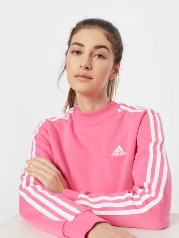 ADIDAS SPORTSWEAR Sweatshirt 'Essentials 3-Stripes Half Neck Fleece' in Pink