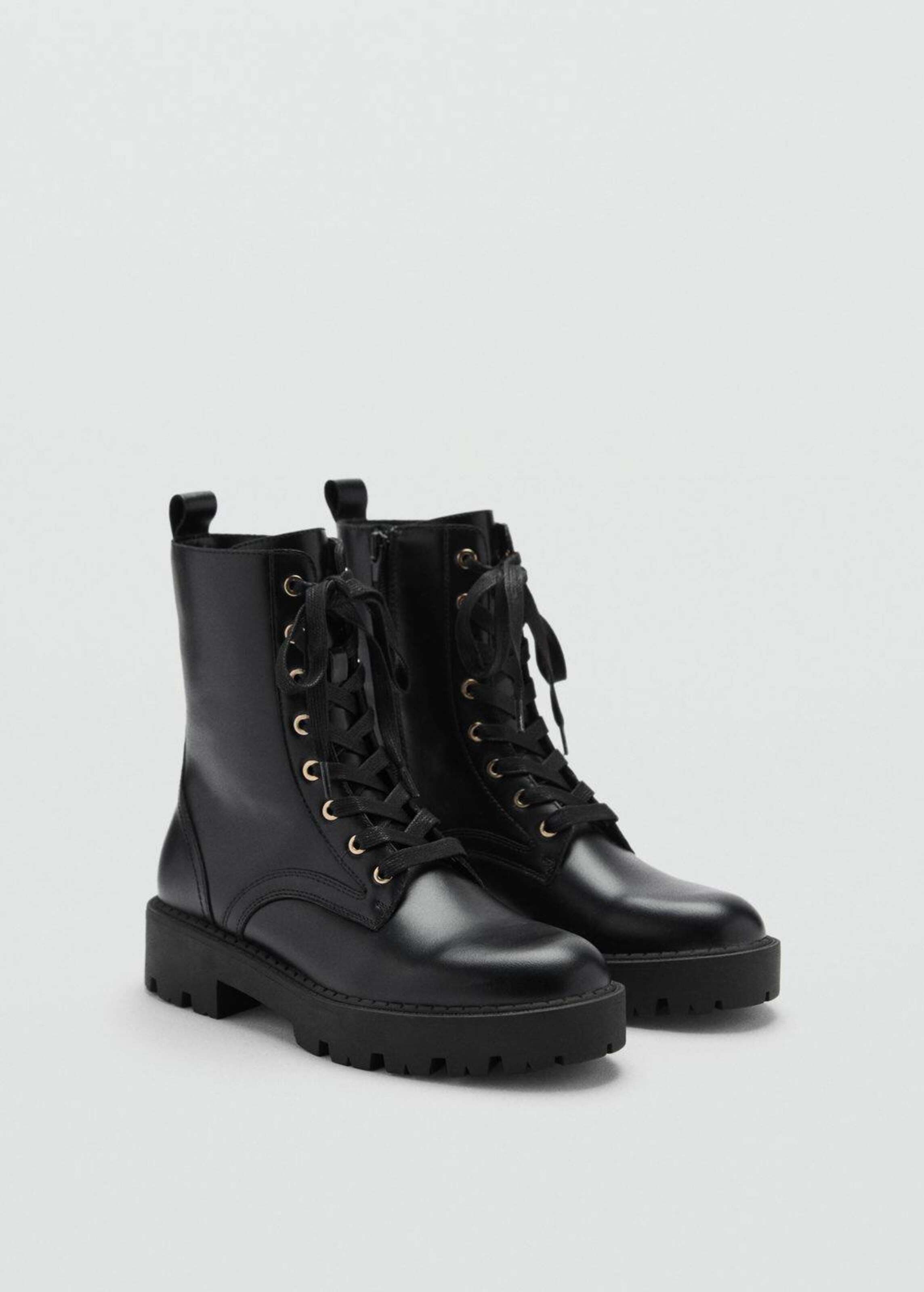 Black flat lace boots sale