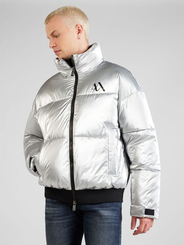ARMANI EXCHANGE Zimní bunda – stříbrná: přední strana