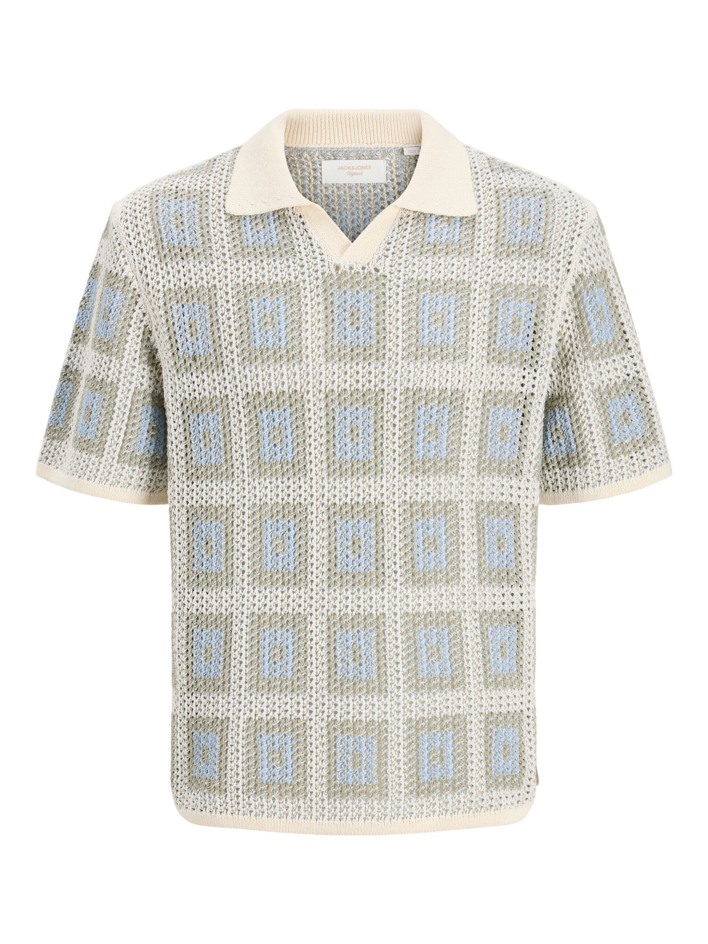 JACK & JONES Shirt in creme / pastellblau, Produktansicht
