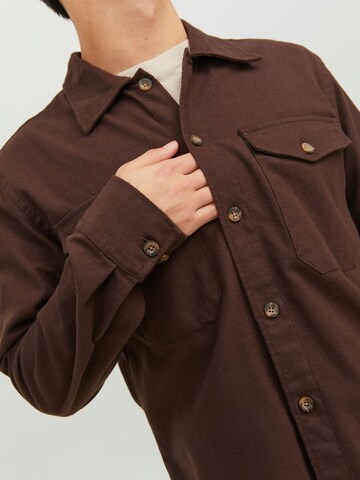 JACK & JONES Regular fit Overhemd in Bruin
