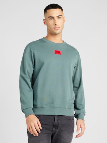 HUGO Sweatshirt 'Diragol' in Groen: voorkant
