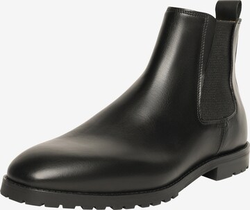 Henry Stevens Chelsea boots 'Wallace CB' in Zwart: voorkant