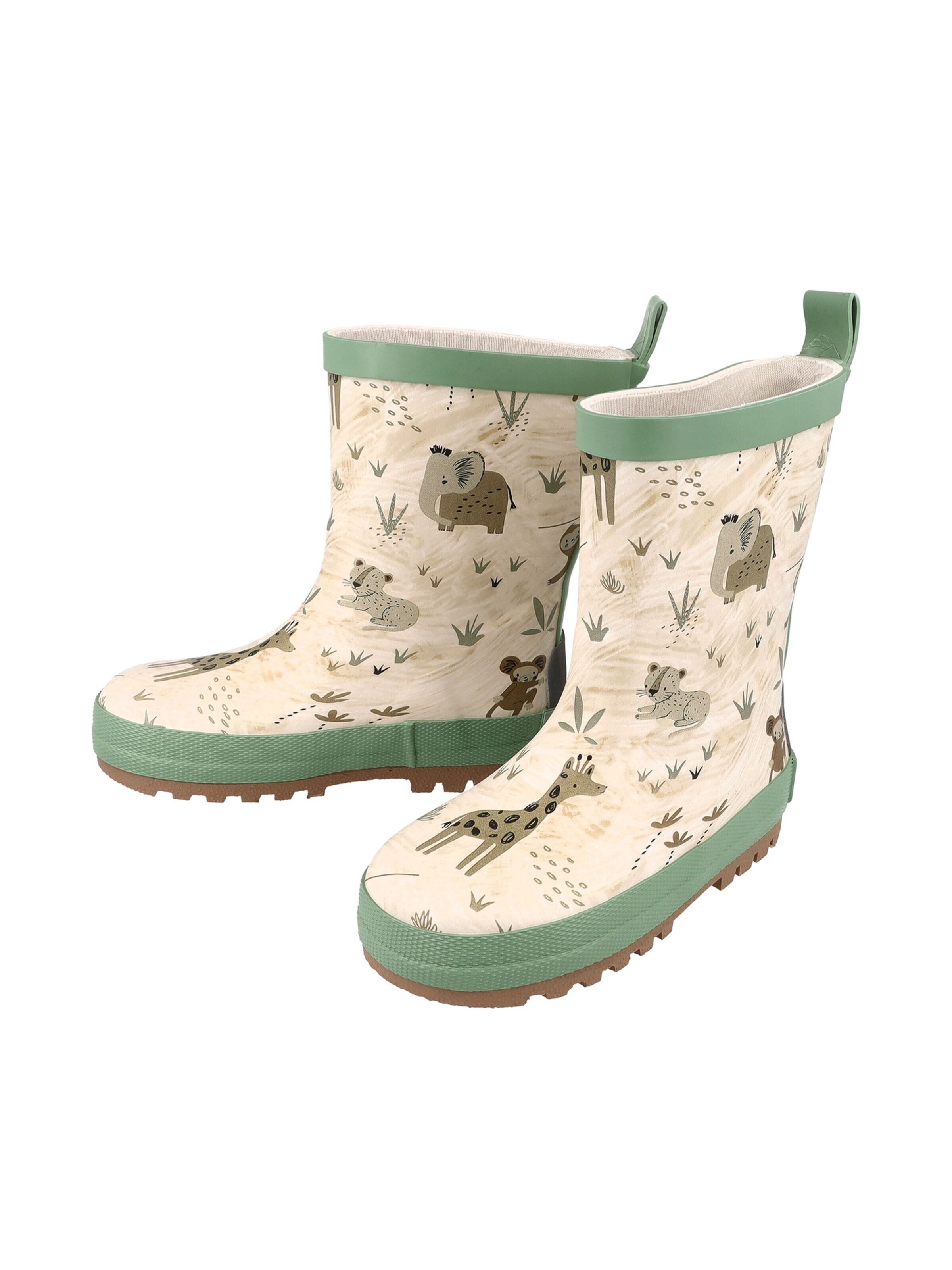 MAXIMO Rubber Boots 'Gummistiefel Dschungel Reflekt 3M, Jerseyfutter' in Beige: front