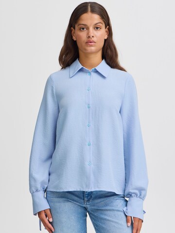 ICHI Blouse ' NAIMA ' in Blauw: voorkant