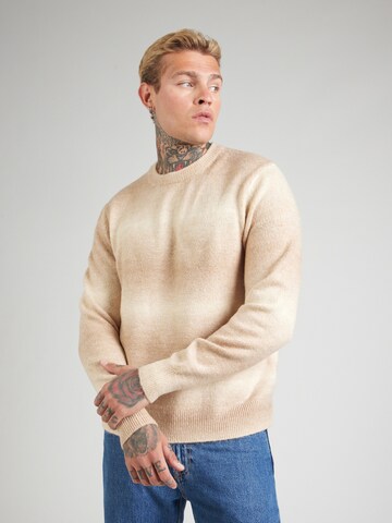 JACK & JONES Pulover 'JORSPENCER' | bež barva: sprednja stran
