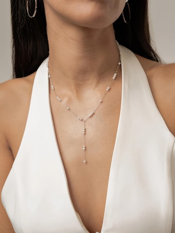 Chaîne 'Cluster Pearl Y Chain' Hey Happiness en argent