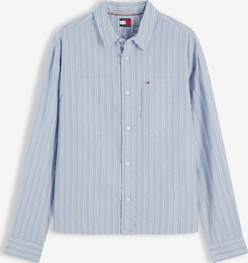 Tommy Jeans Button Up Shirt 'Dobby' in Blue: front