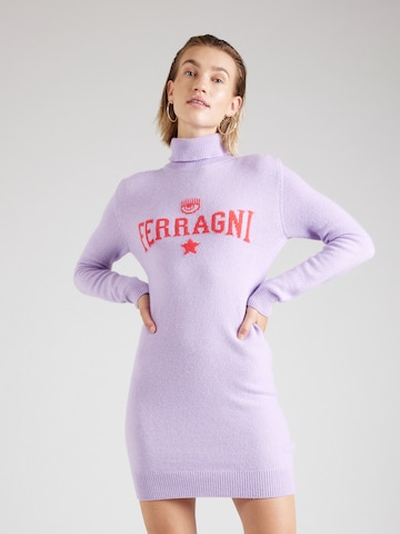 Chiara Ferragni Knitted dress in Purple: front