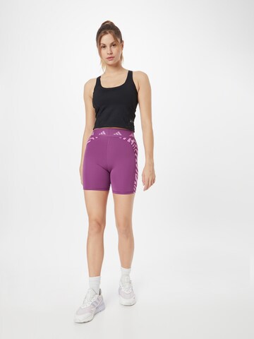 ADIDAS PERFORMANCE Slimfit Športne hlače 'Hyperglam Techfit Zebra High-Waisted' | vijolična barva