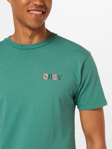 Obey - Camisa 'Either Or' em verde