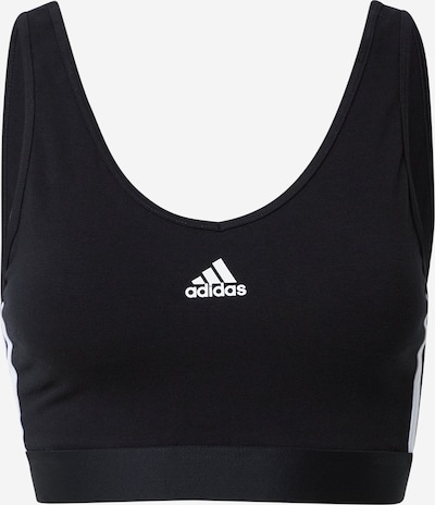 ADIDAS SPORTSWEAR Sportbehå 'Essentials 3-Stripes With Removable Pads' i svart / vit, Produktvy