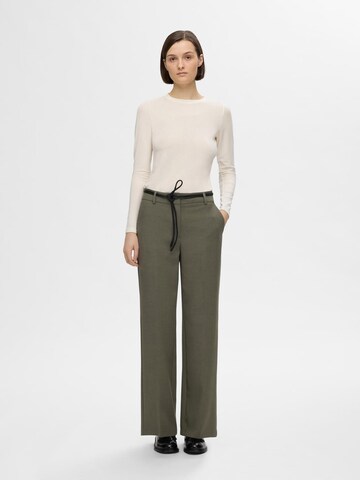 SELECTED FEMME Wide leg Pantalon 'SLFRita' in Groen