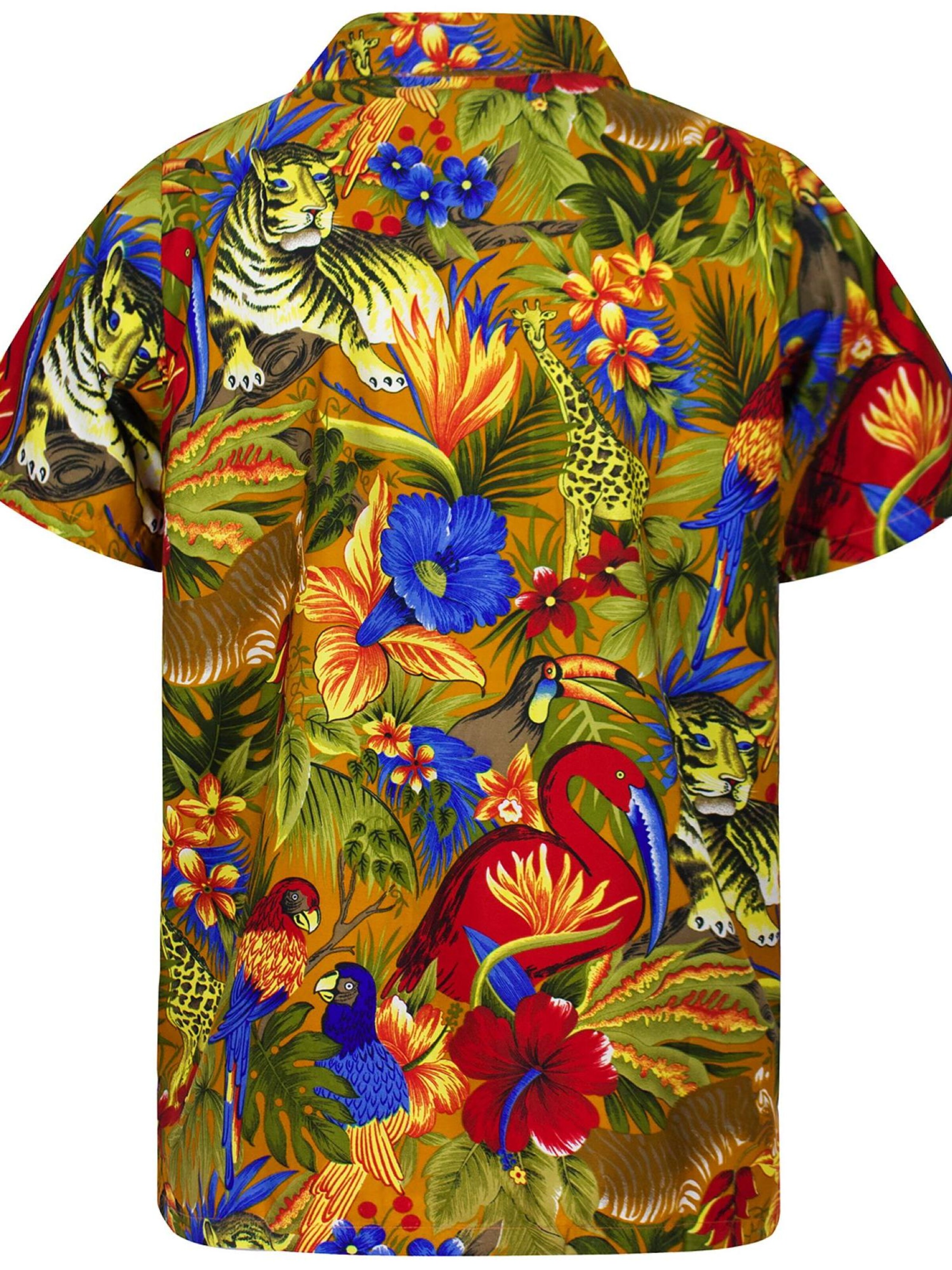 King Kameha Shirt 'Jungle' in Yellow