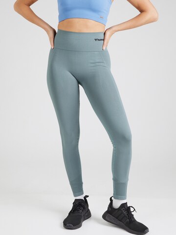 Hummel Skinny Sportovní kalhoty 'Tif' – zelená: přední strana