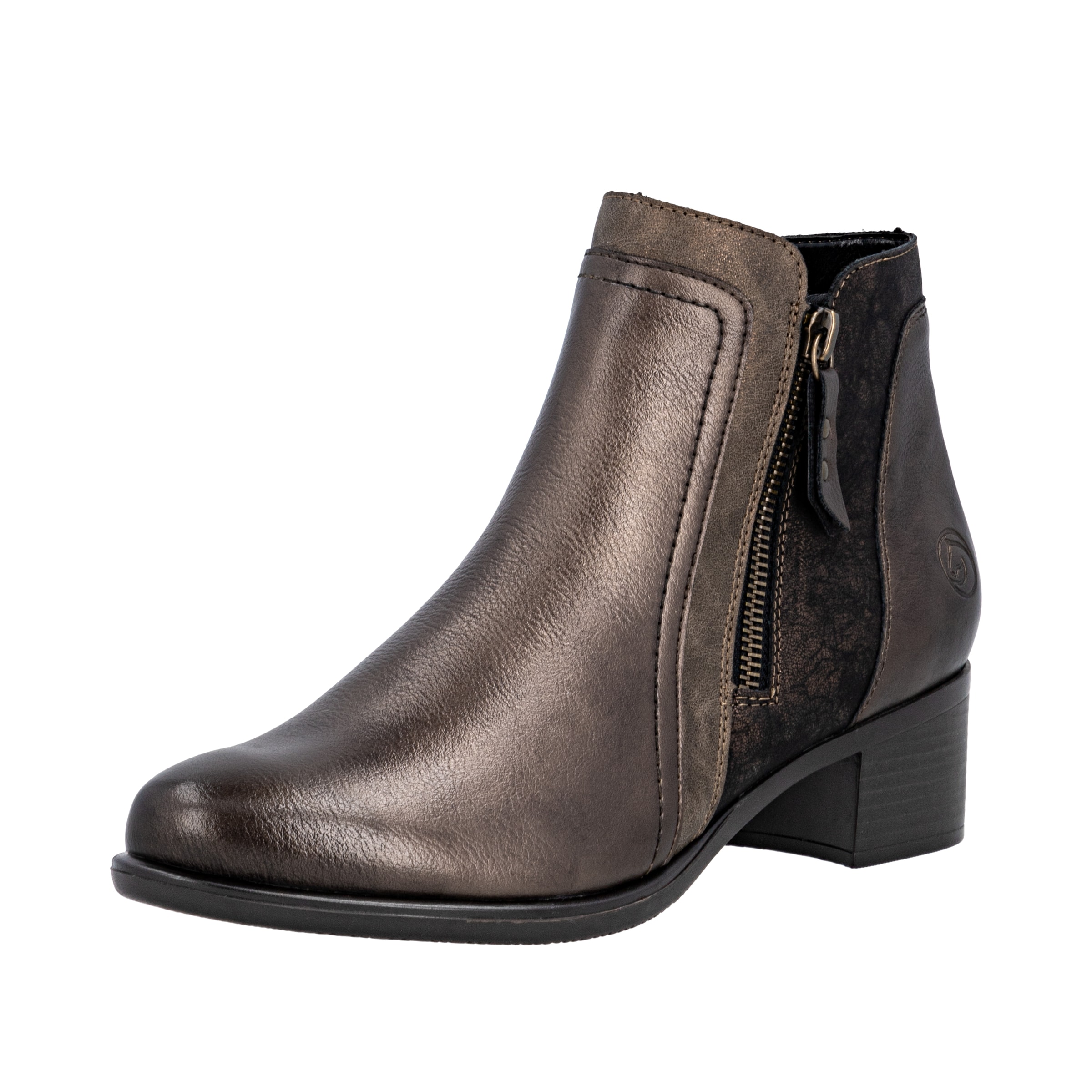REMONTE Bottines 'R5172' en bronze / noir, Vue avec produit