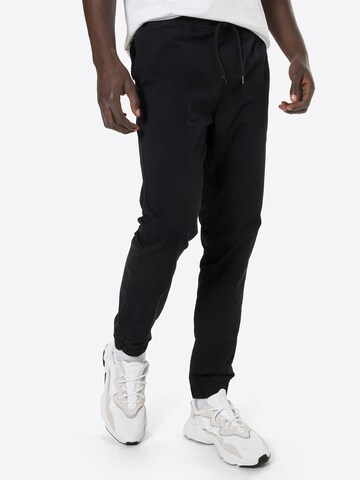 !Solid Tapered Broek in Zwart: voorkant