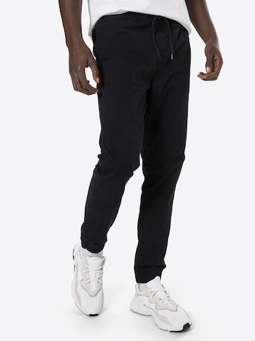 !Solid Zúžený Kalhoty – černá: přední strana