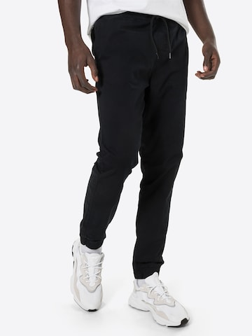 !Solid Tapered Pants in Black: front