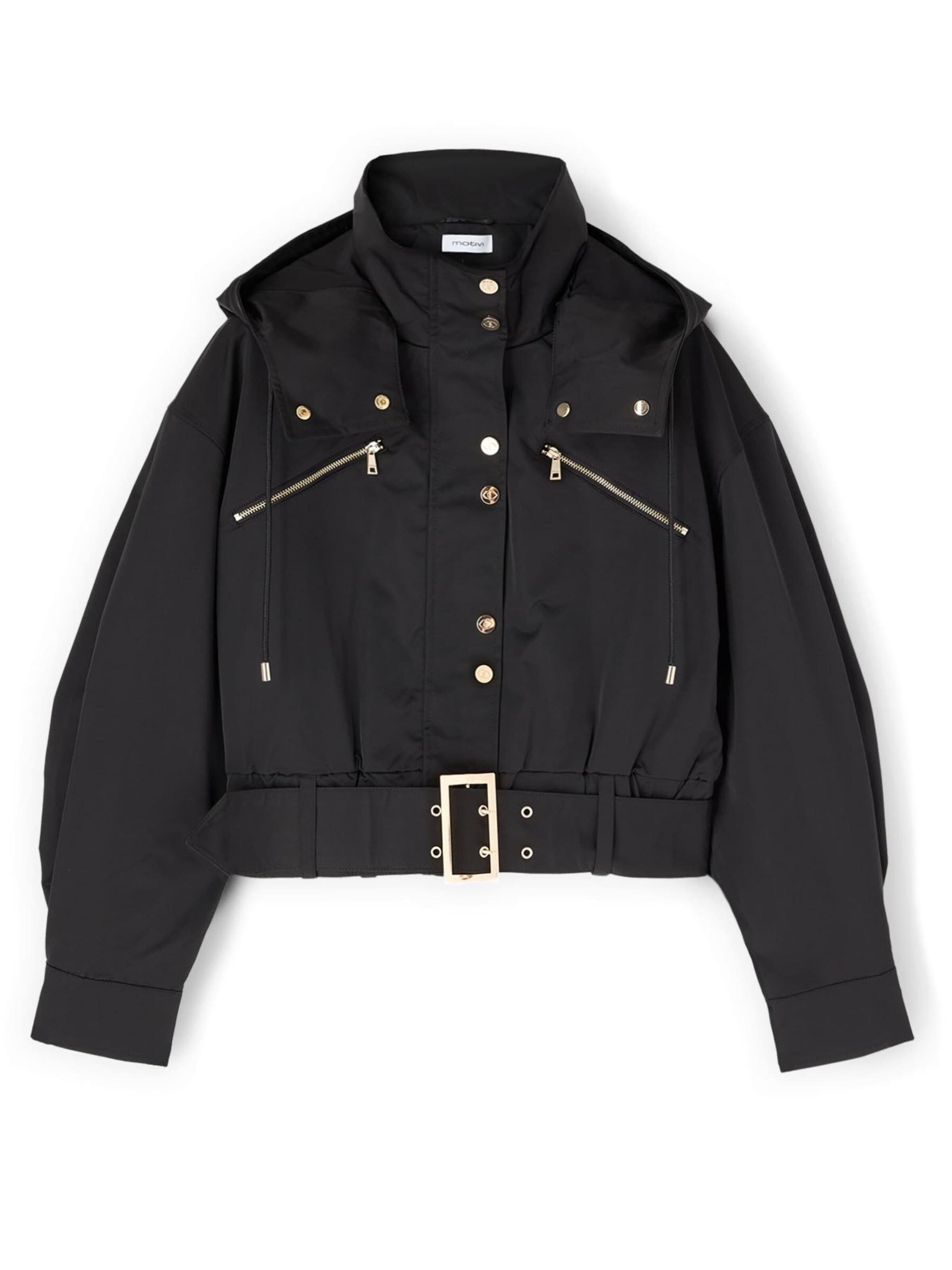MOTIVI - Chaqueta de entretiempo en negro: frente