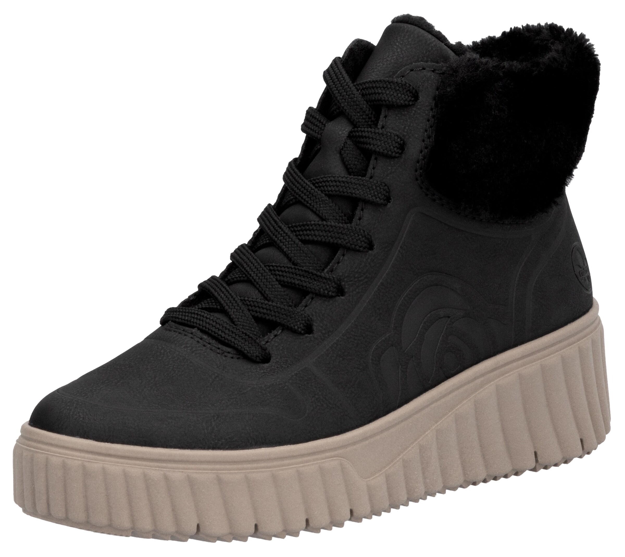 Chaussure à lacets Rieker en noir : devant