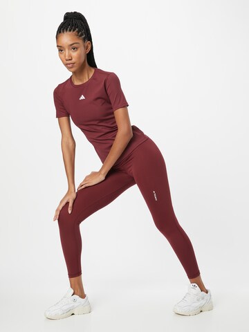 ADIDAS PERFORMANCE Skinny Sportovní kalhoty 'Techfit' – červená