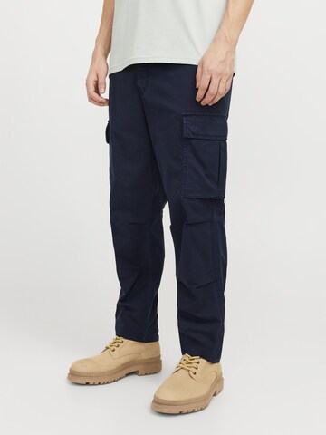 JACK & JONES Tapered Cargobroek 'JPSTAce JJTucker' in Blauw: voorkant