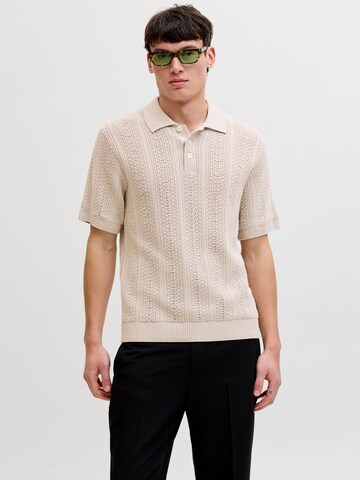 JACK & JONES Regular Fit Poloshirt in Beige: Vorderseite