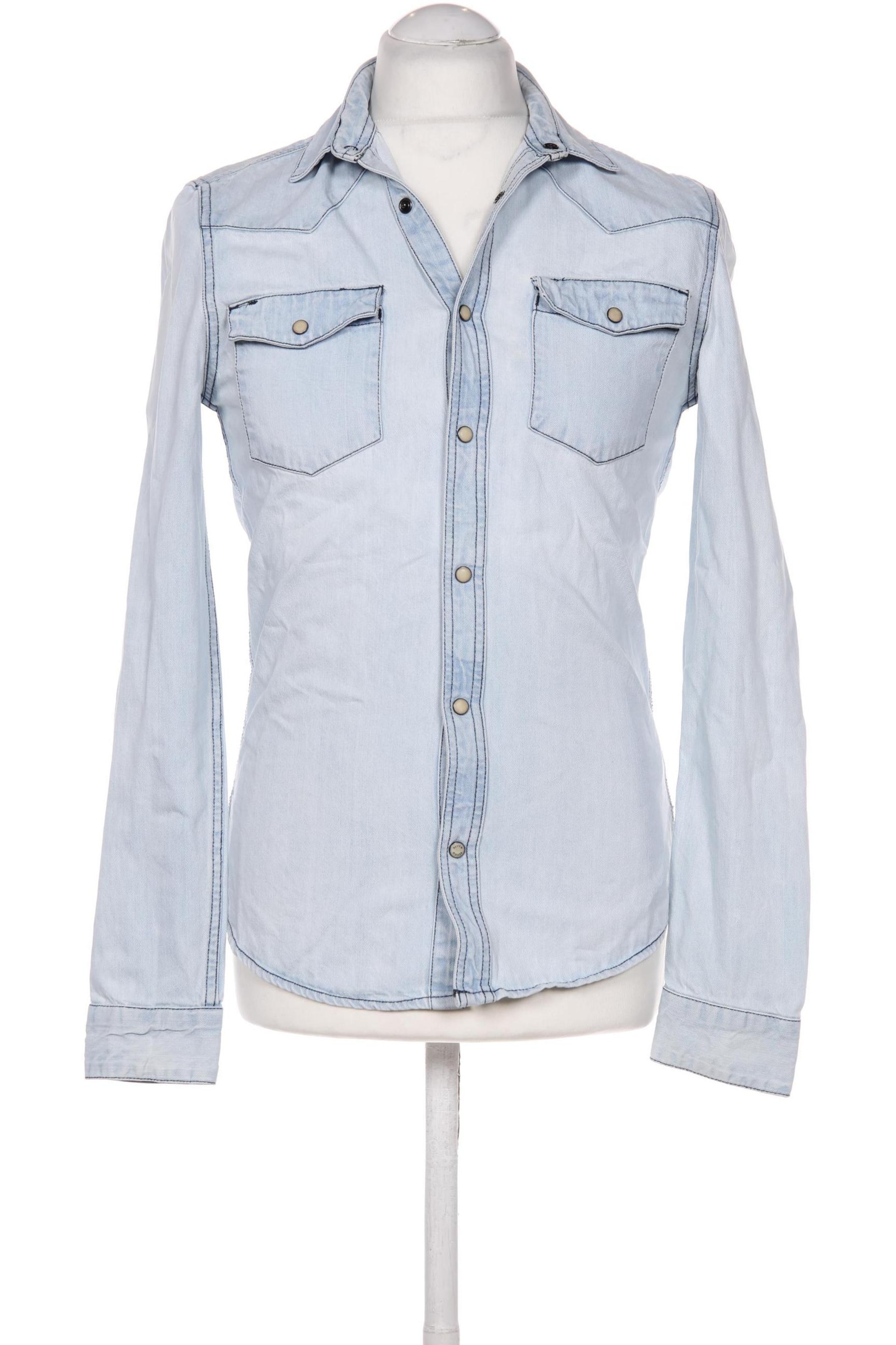 Review Button Up Shirt in S in Blue: front