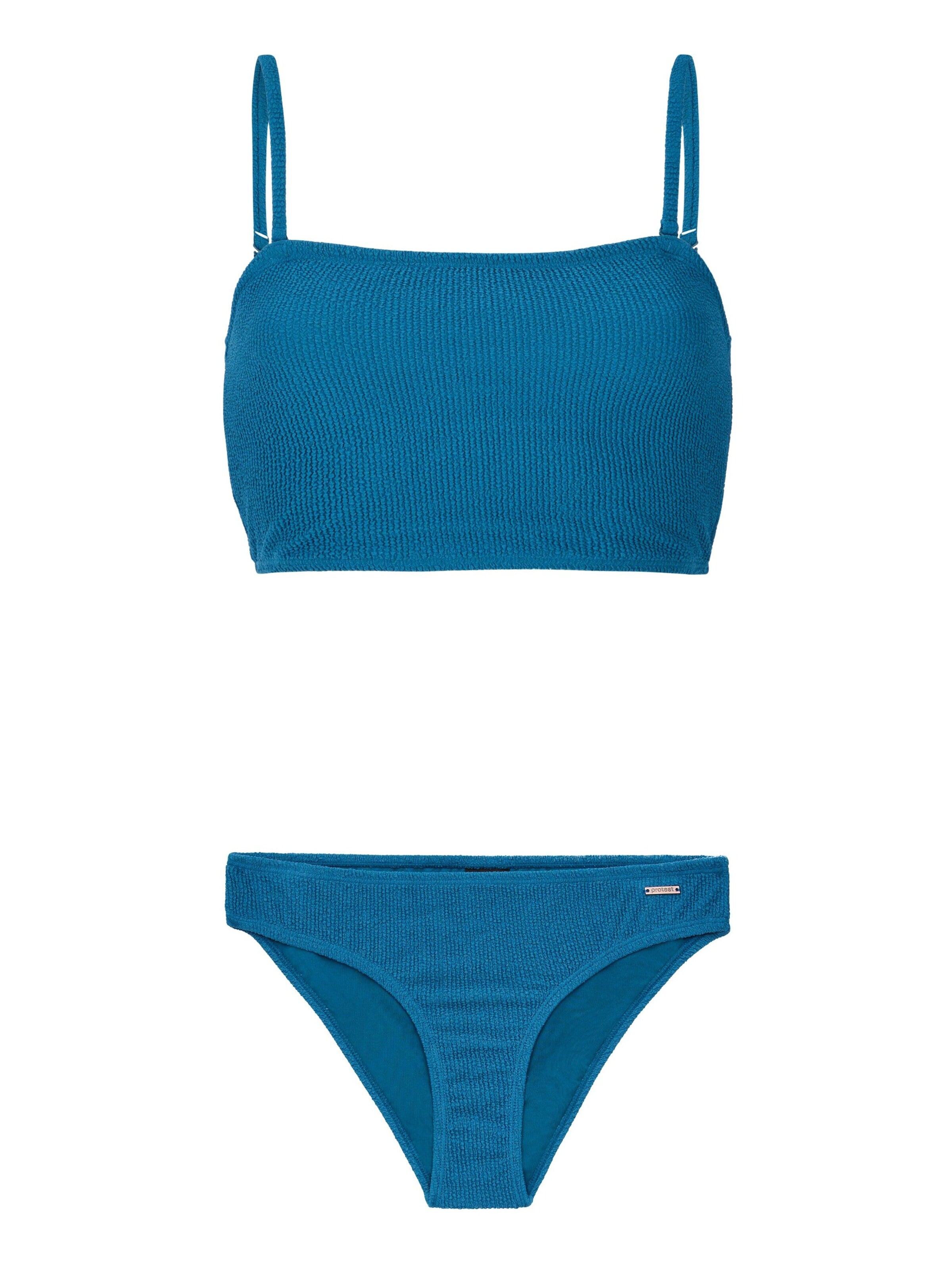 PROTEST Bustier Bikini 'PRTBree' in Blauw: voorkant