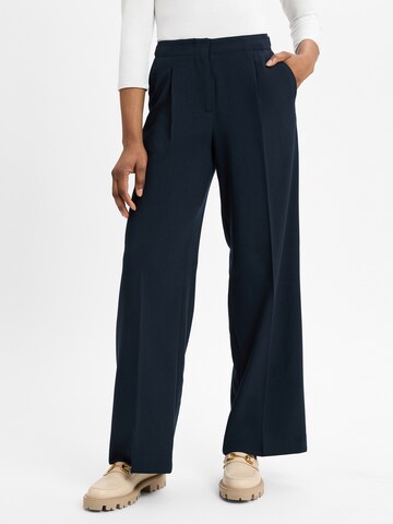 OPUS Wide leg Pleat-Front Pants 'Maiga' in Blue: front