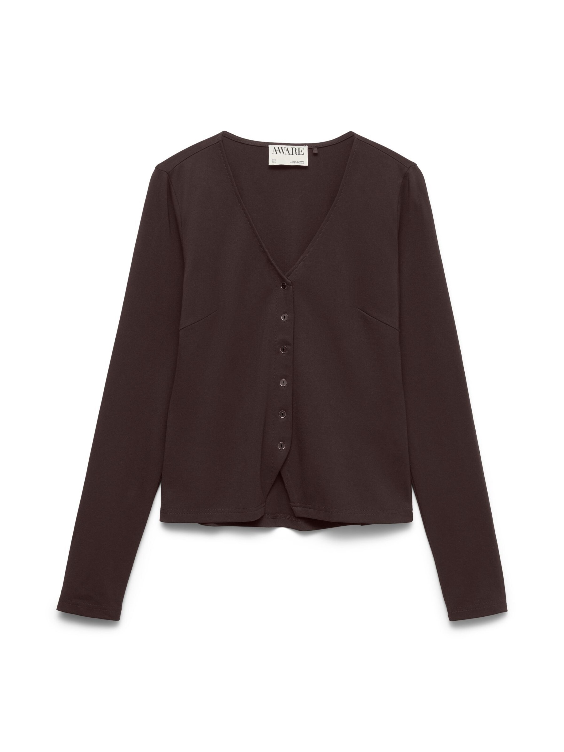 Vero Moda Curve Gebreid vest 'AWCPatricia' in Bruin: voorkant