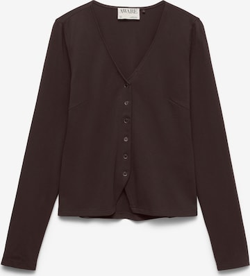 Vero Moda Curve Gebreid vest 'AWCPatricia' in Bruin: voorkant