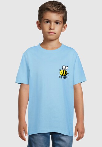 Merchcode T-Shirt 'Bee Yourself' in Blau: Vorderseite