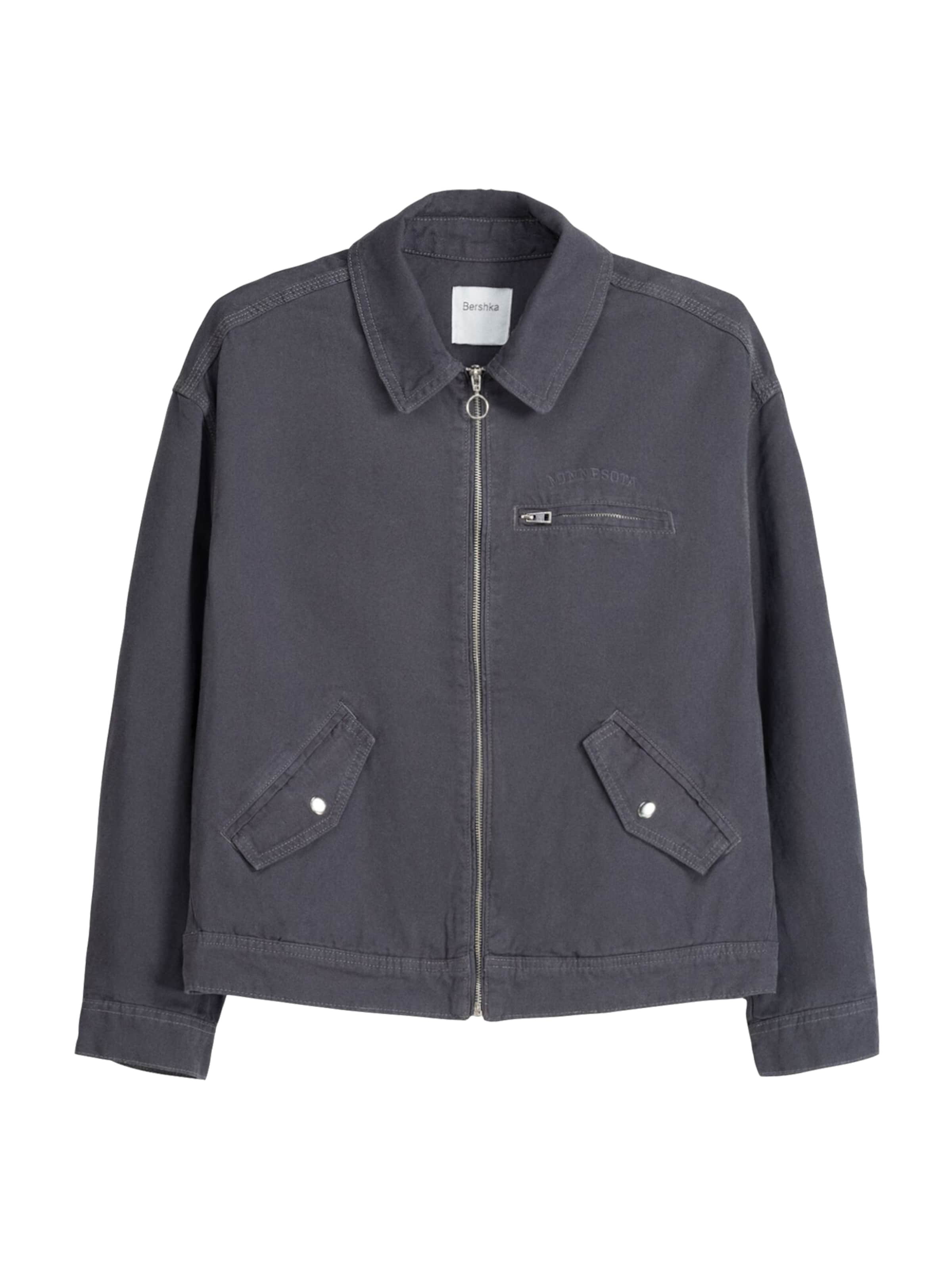 Bershka Veste mi-saison en bleu-gris, Vue avec produit