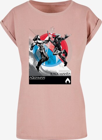 ABSOLUTE CULT Shirt 'Aquaman - Vs Black Manta' in Roze: voorkant