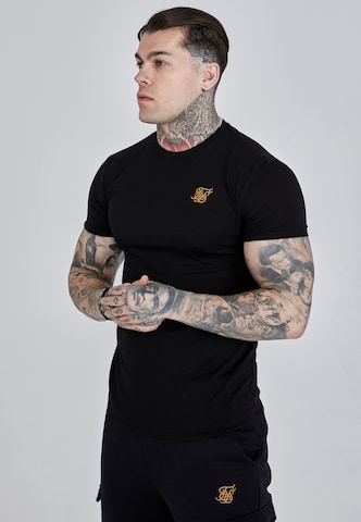 T-Shirt SikSilk en noir : devant