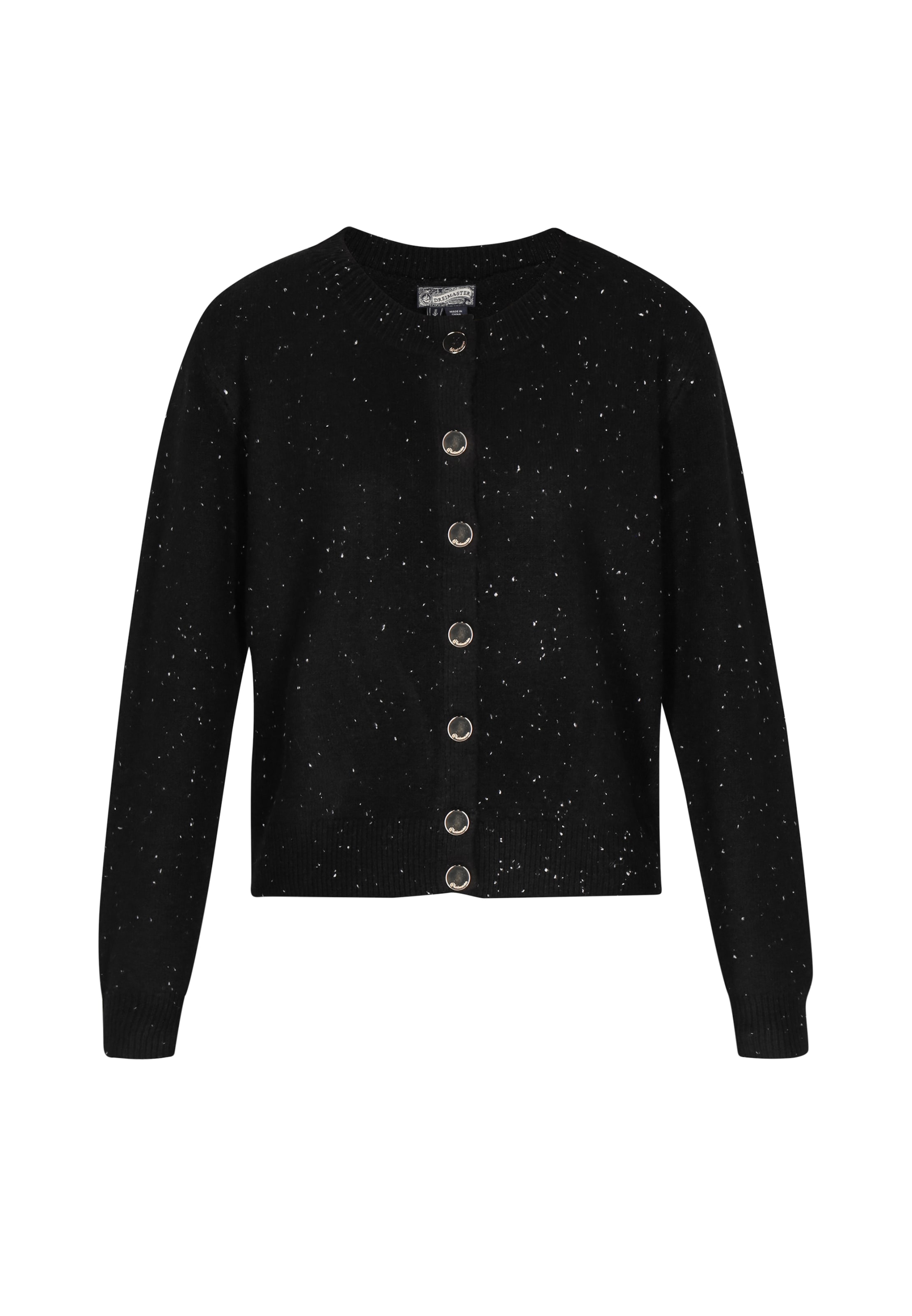 Geacă tricotată 'Vintage' de la DreiMaster Vintage pe negru: față