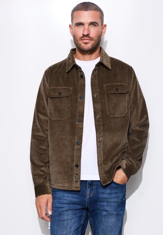 Street One MEN Regular Fit Hemd in Braun: Vorderseite