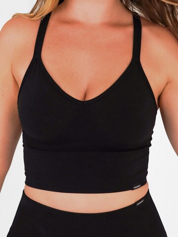 sminded® Classic Sports Bra 'Seamless Boost Bra' in Black