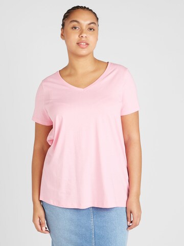 T-shirt 'BONNIE' ONLY Carmakoma en rose : devant