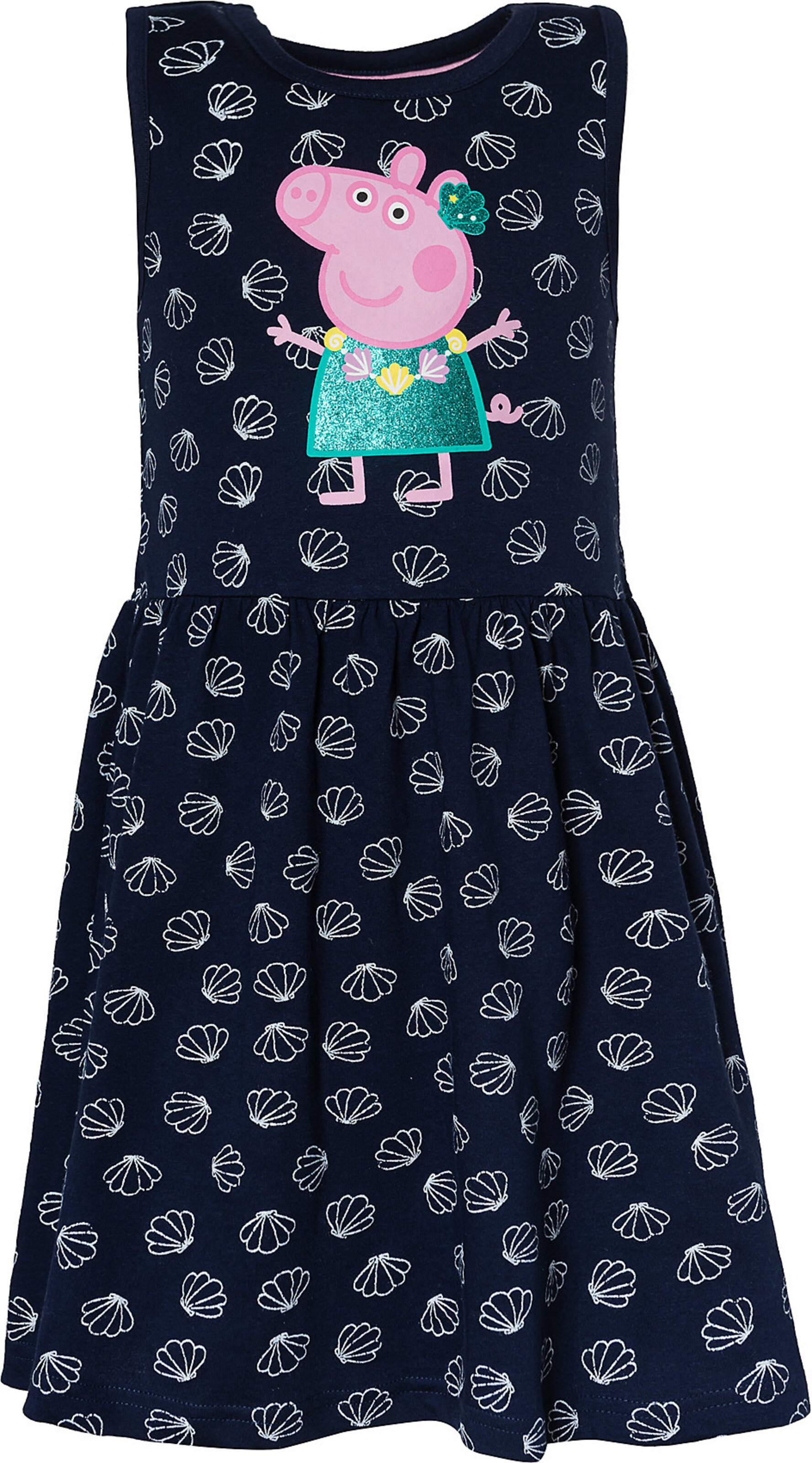 Peppa Pig Mädchenkleid – Lila Mit Peppa & Blumen-Muster, Kurzärmlig