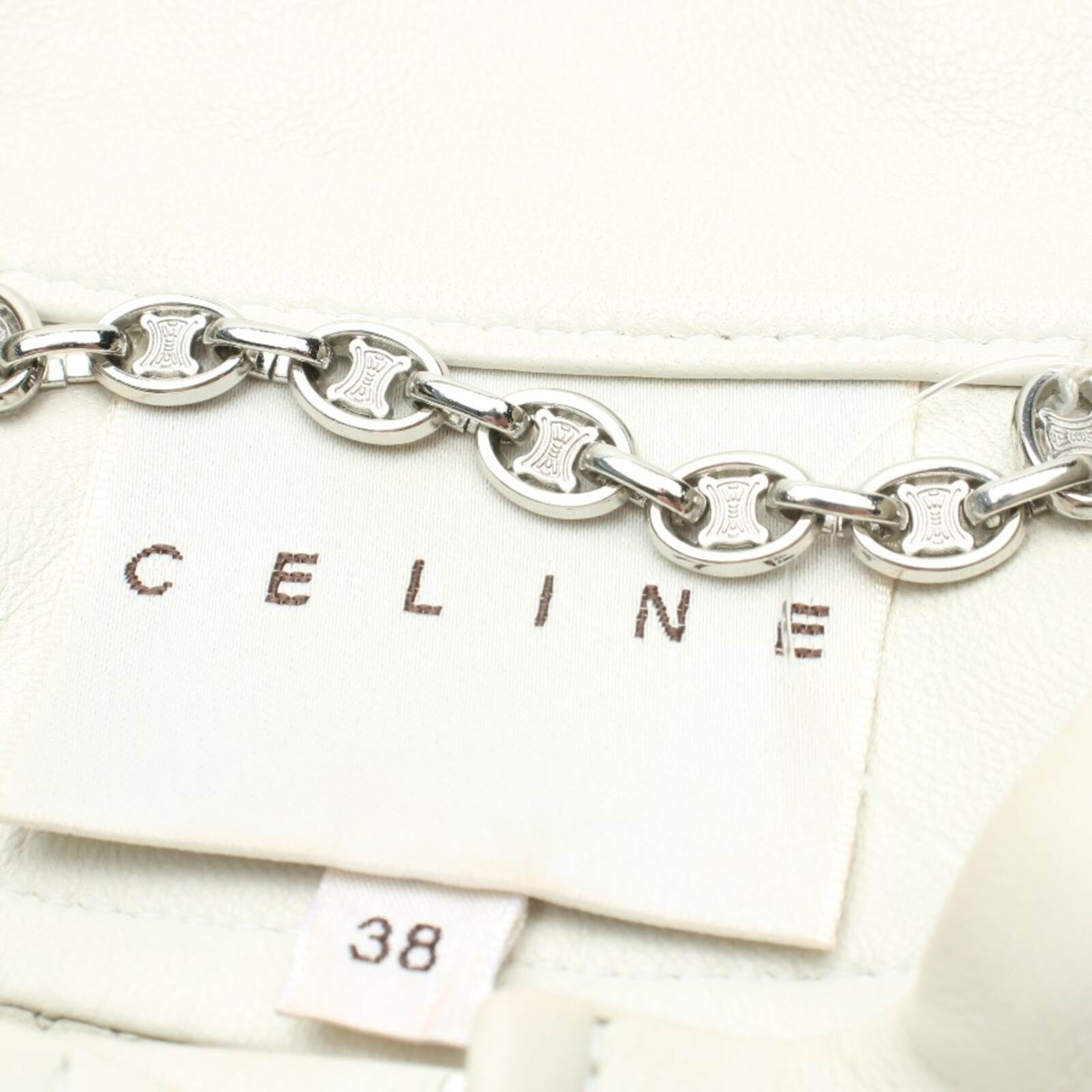 Céline Lederjacke / Ledermantel S in Grau