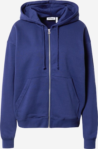 WEEKDAY Zip-Up Hoodie 'Essence' in Blue: front