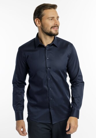 Coupe regular Chemise DreiMaster Klassik en bleu : devant