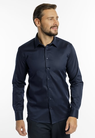 DreiMaster Klassik Regular fit Overhemd in Blauw: voorkant